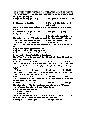 Đề thi thử THPT Quốc gia vòng II môn Lịch sử năm 2017
